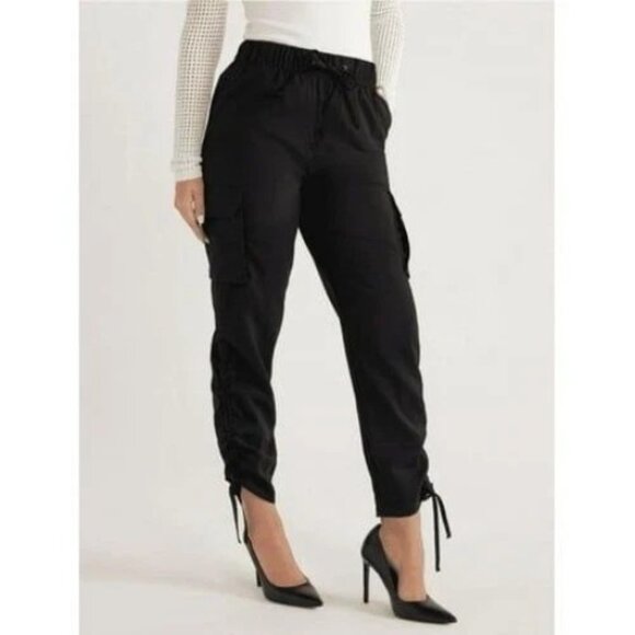 Sofia Vergara Pants - Sofia Vergara Luxe Utility Cargo Pant Size Large Black High Rise Ankle Jogger